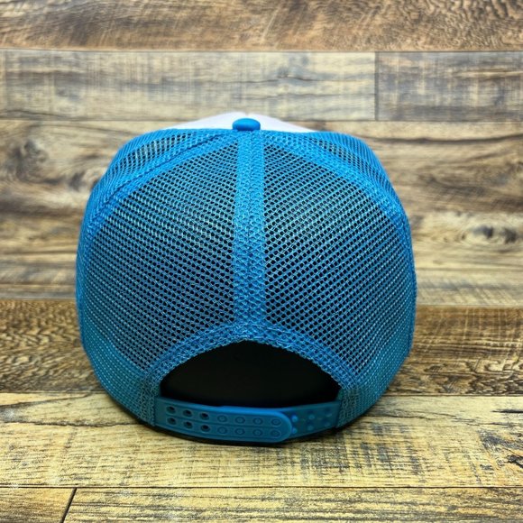 Van Halen 1984 Tour Of The World Mens Trucker Hat Blue Snapback Rock Ball Cap - Picture 5 of 8